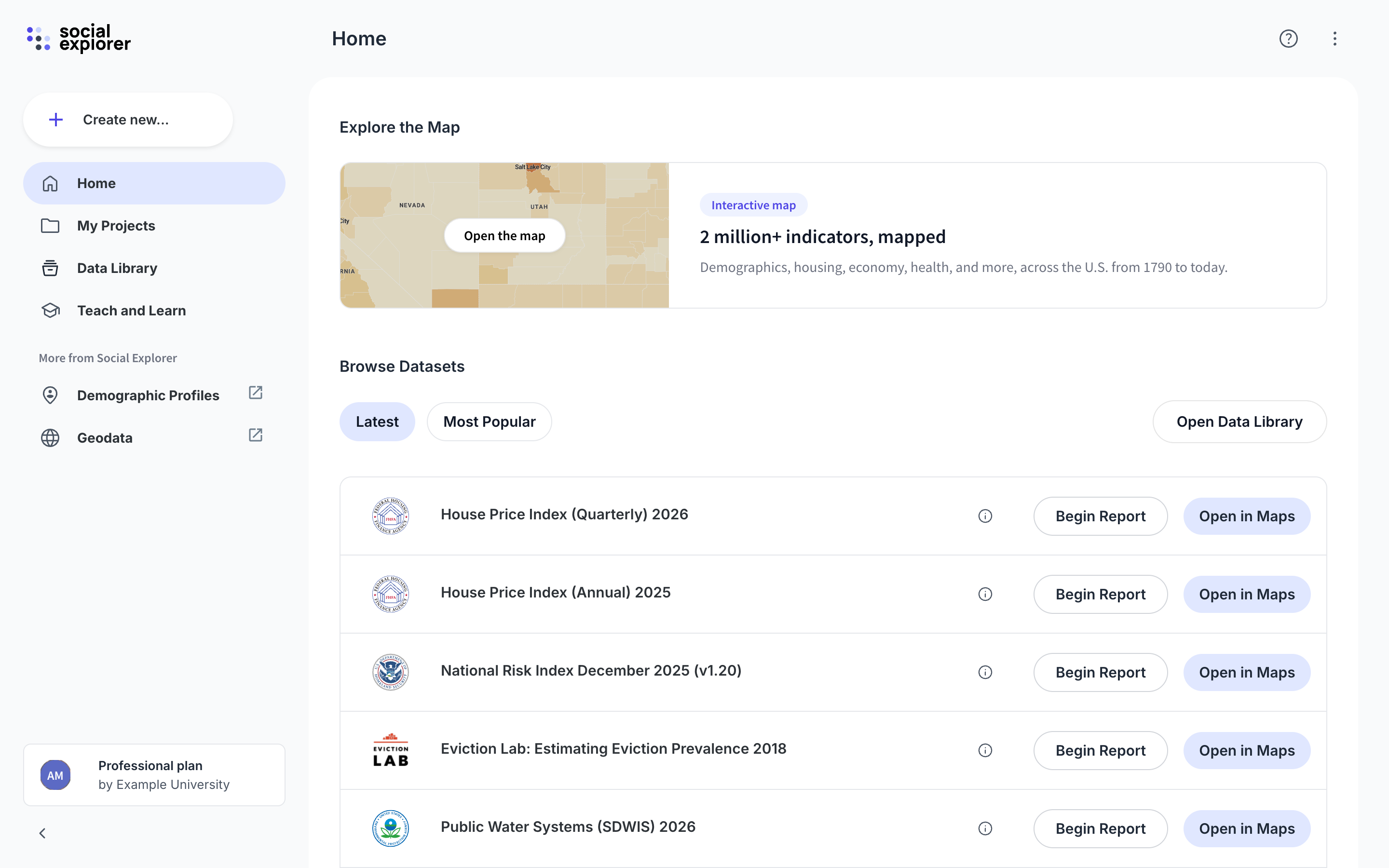 Sidebar, header and account area